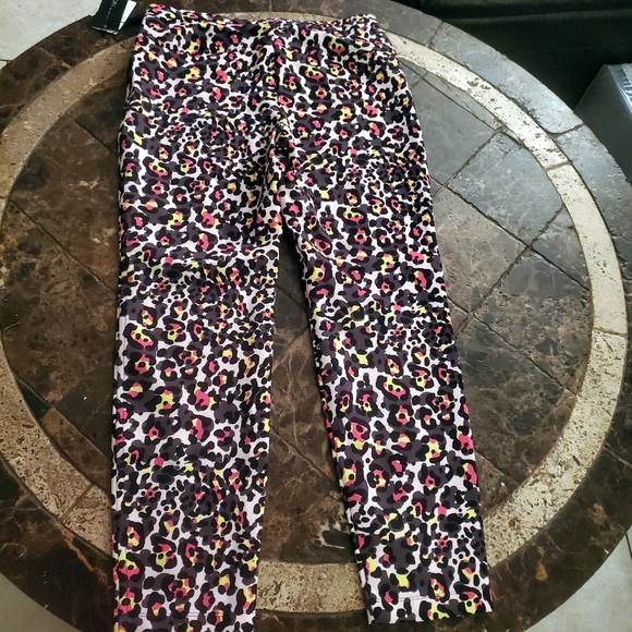 Marc Cain Crop Cheetah pants with pink and yellow N4 US 10 NWT - Picture 3 of 8